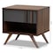 Baxton Studio Naoki Two-Tone Grey and Walnut Finished Wood 1-Drawer Nightstand 168-10757 - alternate 9